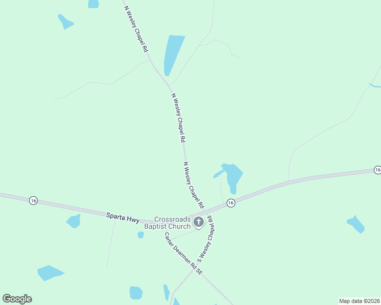 map of restaurants, bars, coffee shops, grocery stores, and more near 130 North Wesley Chapel Road in Eatonton