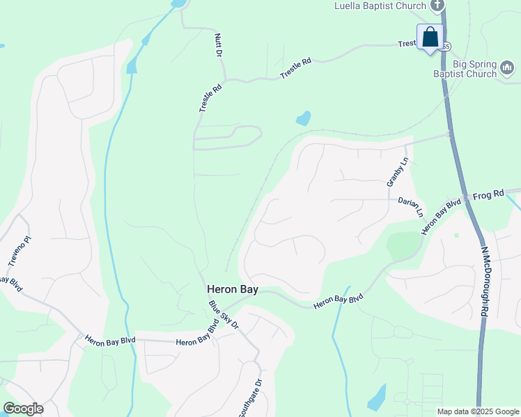 map of restaurants, bars, coffee shops, grocery stores, and more near 928 Buckhorn Boulevard in Locust Grove