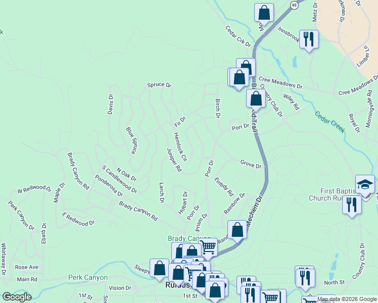 map of restaurants, bars, coffee shops, grocery stores, and more near 248 Hemlock Circle in Ruidoso
