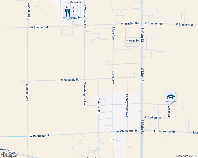 map of restaurants, bars, coffee shops, grocery stores, and more near 4500 Christian Road in Roswell
