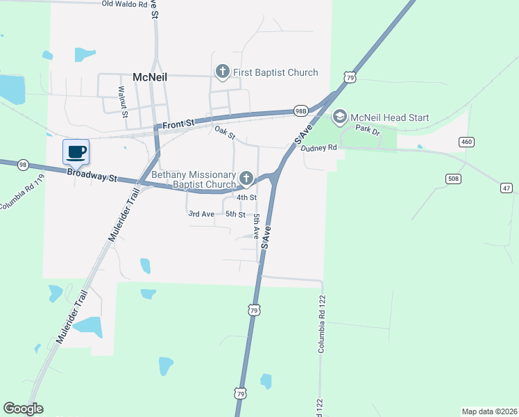 map of restaurants, bars, coffee shops, grocery stores, and more near 409 5th Avenue in McNeil