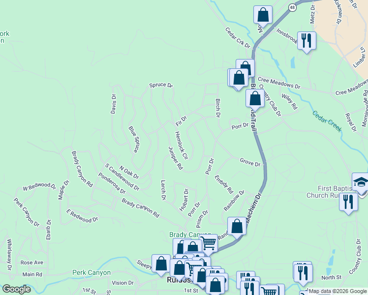 map of restaurants, bars, coffee shops, grocery stores, and more near 248 Hemlock Circle in Ruidoso