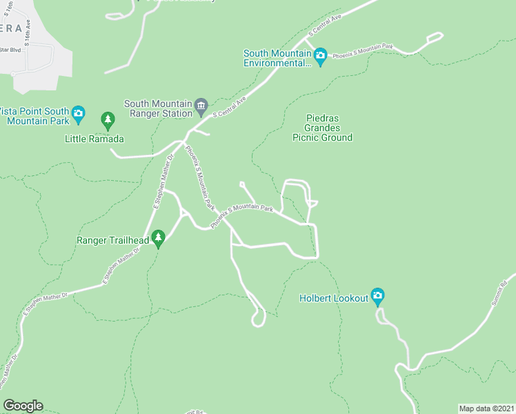 map of restaurants, bars, coffee shops, grocery stores, and more near Phoenix South Mountain Park in Phoenix