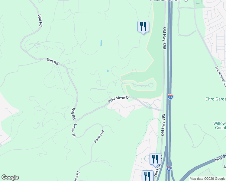 map of restaurants, bars, coffee shops, grocery stores, and more near 4124 Arboles Court in Fallbrook