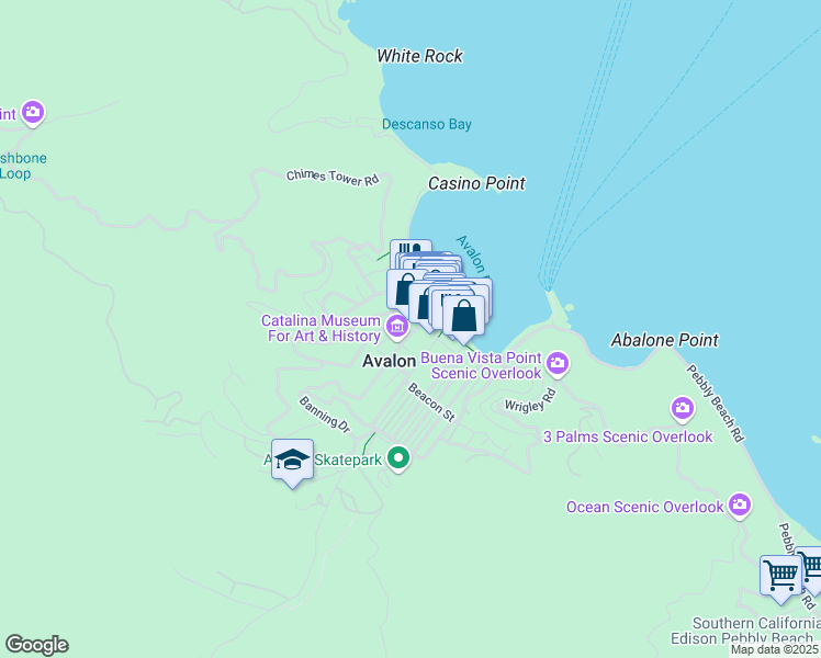map of restaurants, bars, coffee shops, grocery stores, and more near in Avalon