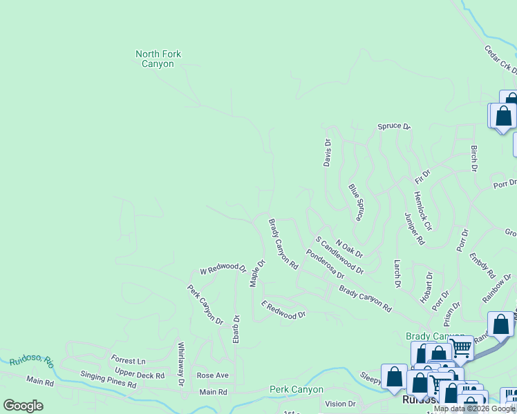 map of restaurants, bars, coffee shops, grocery stores, and more near 154 Umbrella Drive in Ruidoso