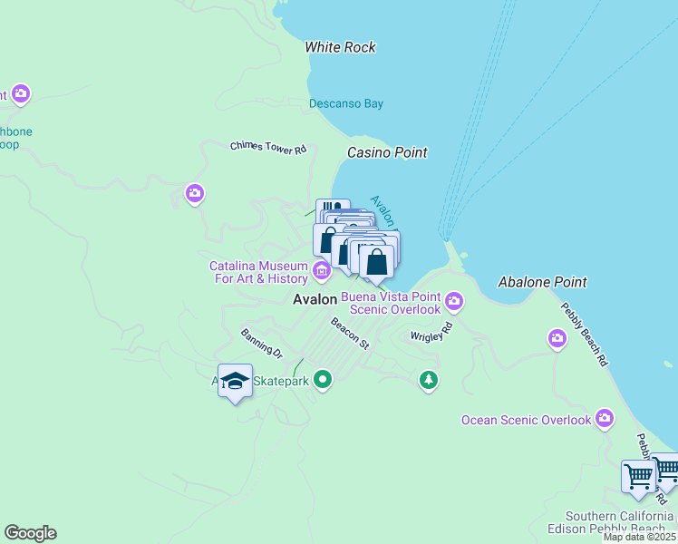 map of restaurants, bars, coffee shops, grocery stores, and more near in Avalon
