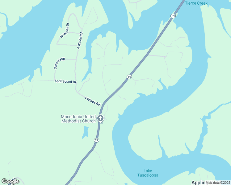 map of restaurants, bars, coffee shops, grocery stores, and more near 14979 Alabama 69 in Northport