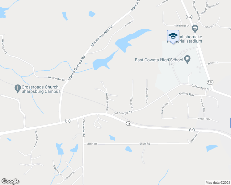 map of restaurants, bars, coffee shops, grocery stores, and more near 39 J Walter Byrom Road in Sharpsburg