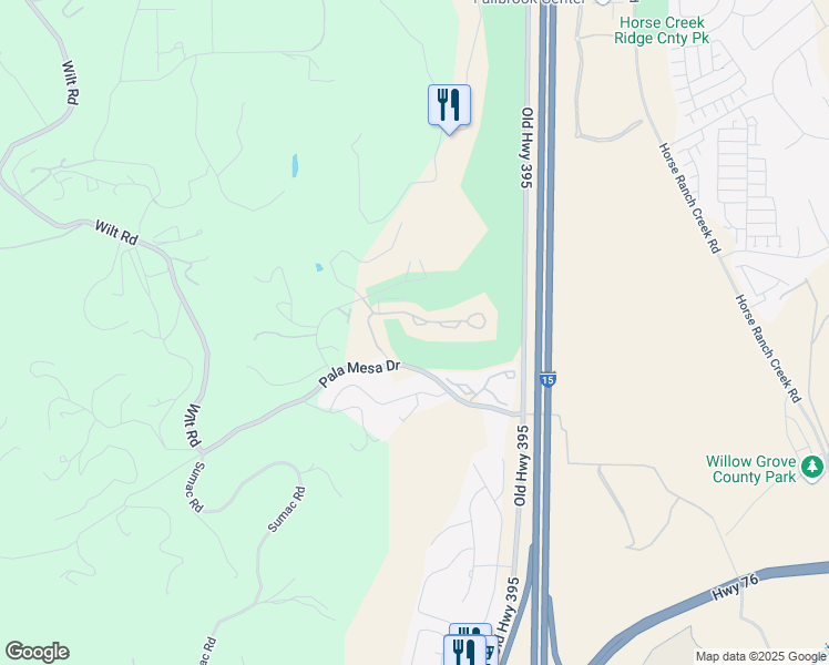 map of restaurants, bars, coffee shops, grocery stores, and more near 500-2 West Fallbrook Street in Fallbrook