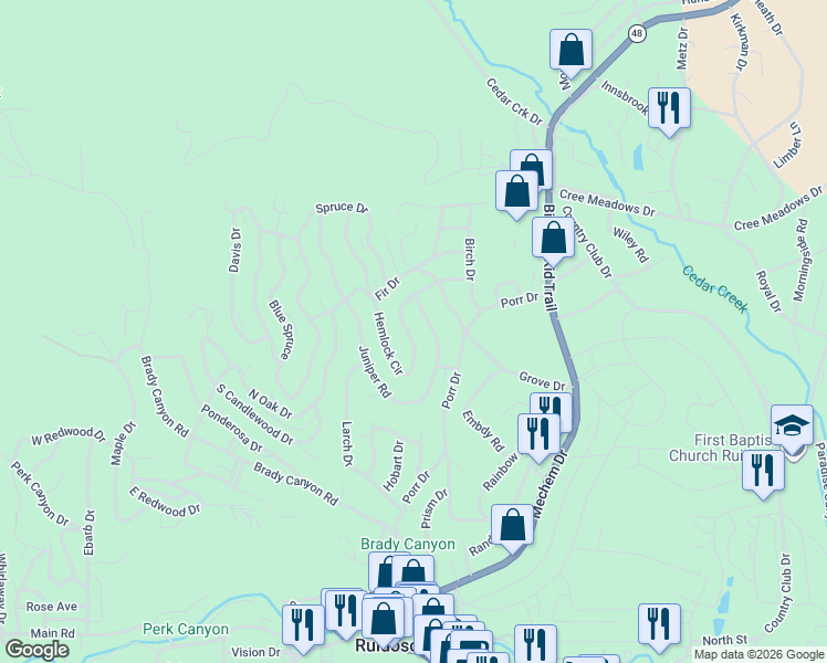 map of restaurants, bars, coffee shops, grocery stores, and more near 248 Hemlock Circle in Ruidoso