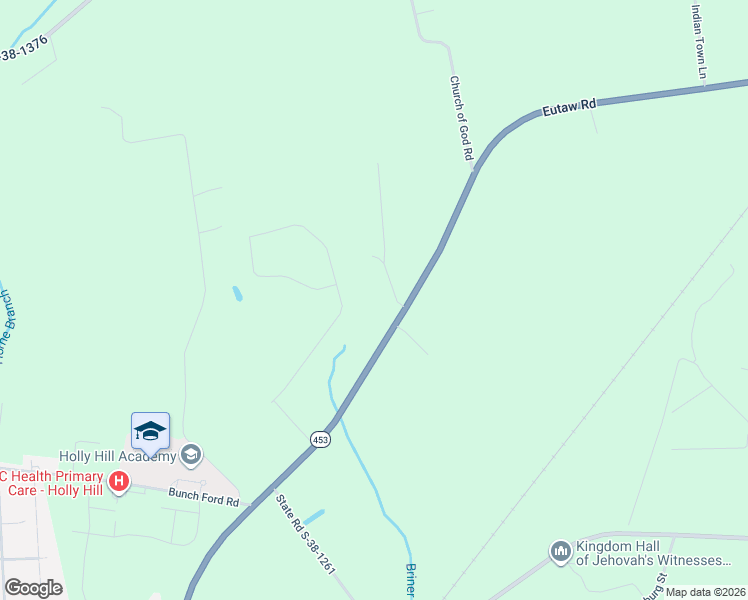 map of restaurants, bars, coffee shops, grocery stores, and more near 119 Leitha Road in Holly Hill