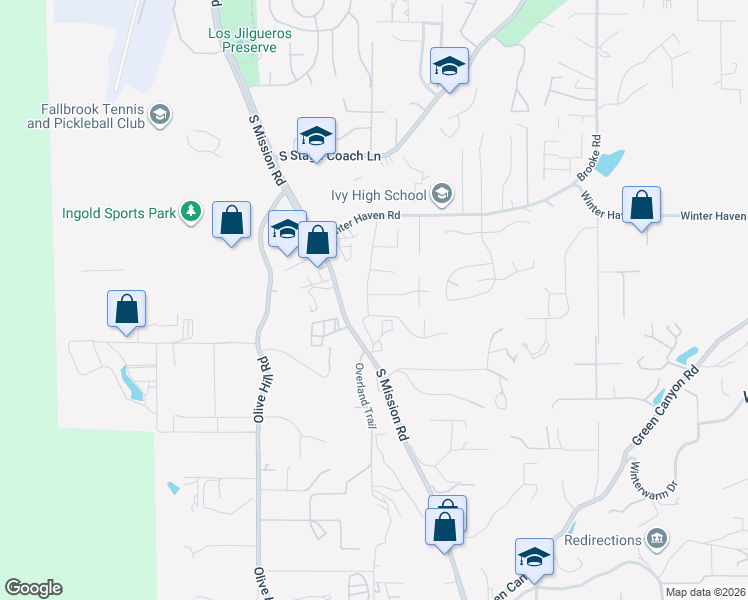 map of restaurants, bars, coffee shops, grocery stores, and more near 903 La Buena Vida in Fallbrook