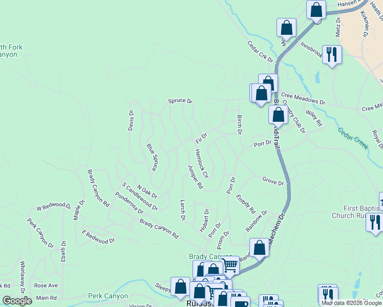 map of restaurants, bars, coffee shops, grocery stores, and more near 227 Fir Drive in Ruidoso