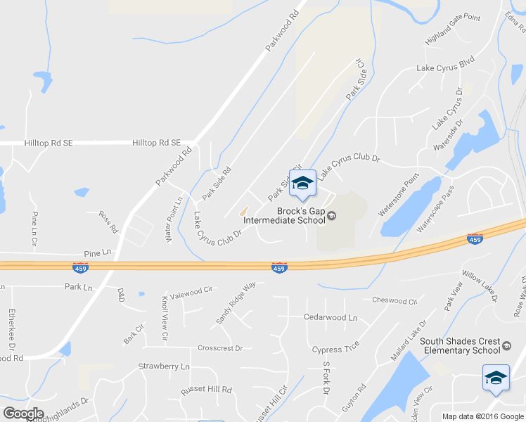 map of restaurants, bars, coffee shops, grocery stores, and more near 5604 Park Side Circle in Birmingham