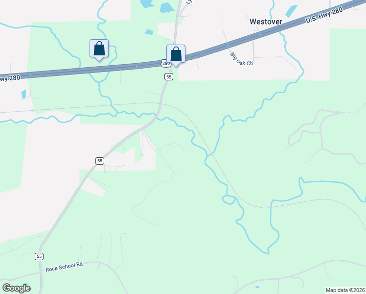 map of restaurants, bars, coffee shops, grocery stores, and more near 124 Weatherton Trail in Harpersville