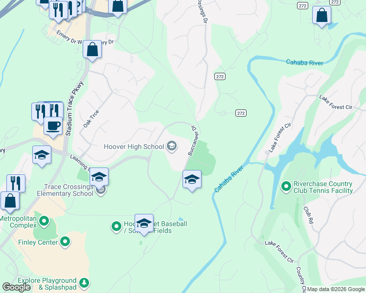 map of restaurants, bars, coffee shops, grocery stores, and more near 949 Buccaneer Drive in Birmingham
