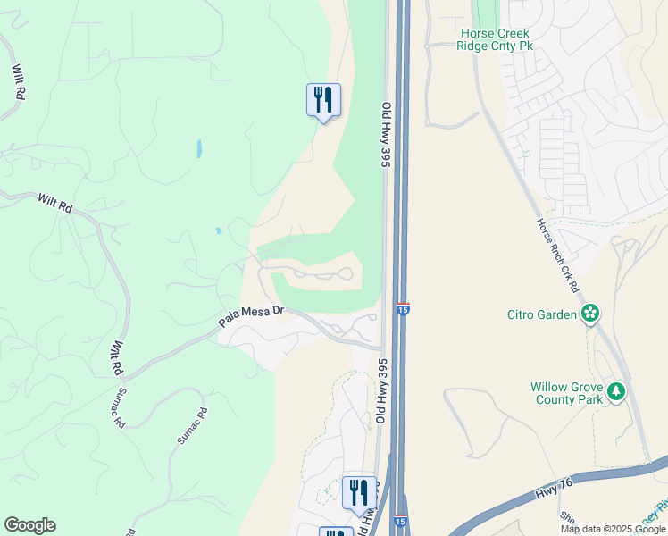 map of restaurants, bars, coffee shops, grocery stores, and more near 4320 Los Padres Drive in Fallbrook