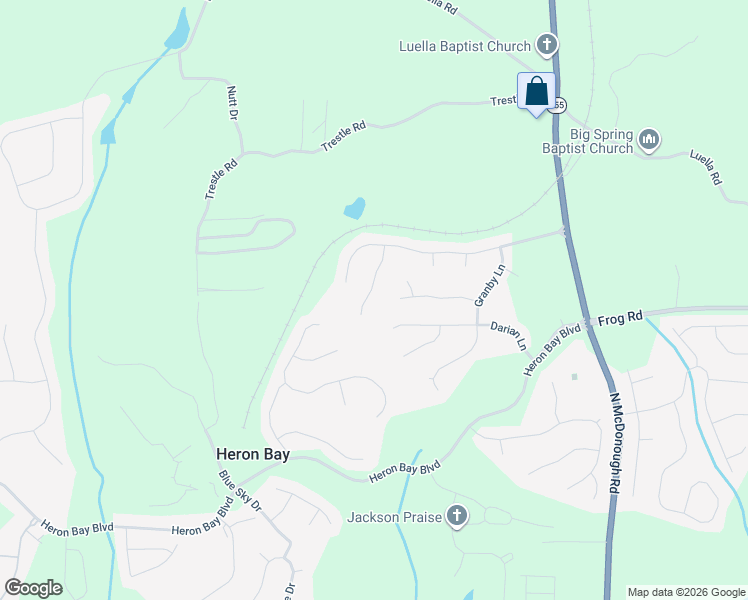 map of restaurants, bars, coffee shops, grocery stores, and more near 1937 Avondale Court in Locust Grove