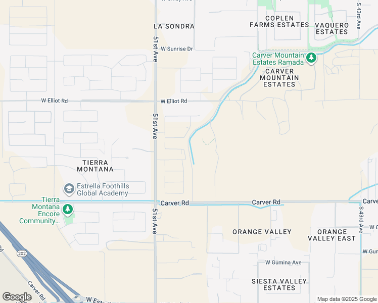 map of restaurants, bars, coffee shops, grocery stores, and more near Western Canal in Phoenix