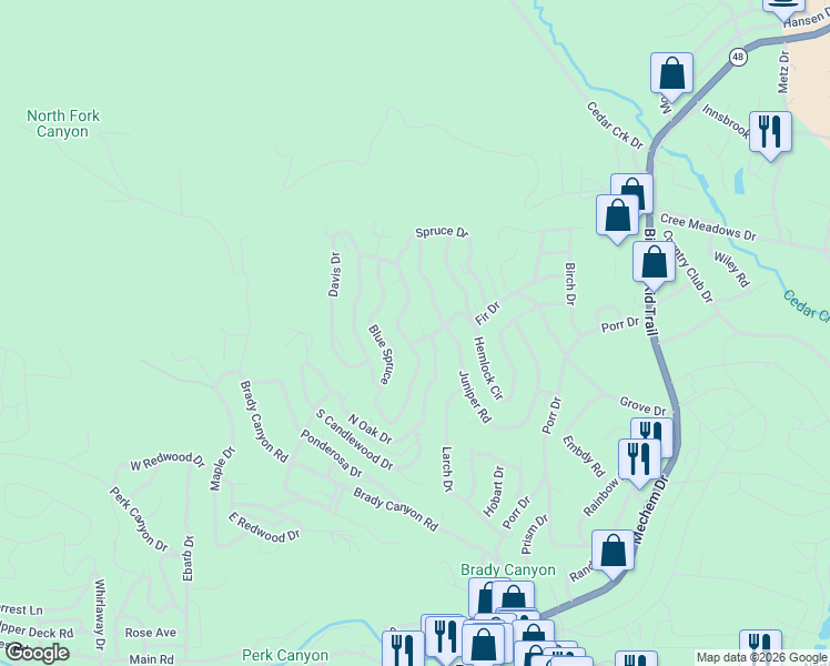 map of restaurants, bars, coffee shops, grocery stores, and more near 101-199 Red Pine Rd in Ruidoso