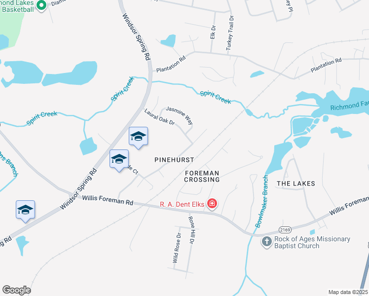 map of restaurants, bars, coffee shops, grocery stores, and more near 4539 Pineview Lane in Hephzibah