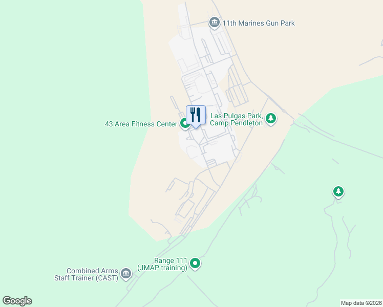map of restaurants, bars, coffee shops, grocery stores, and more near 43317 Las Pulgas Road in Camp Pendleton North
