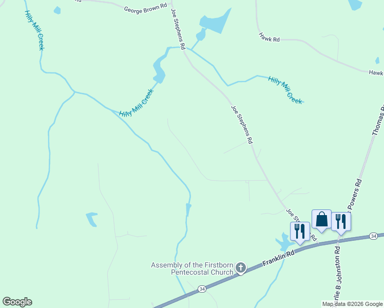 map of restaurants, bars, coffee shops, grocery stores, and more near 426 Fir Road in Franklin