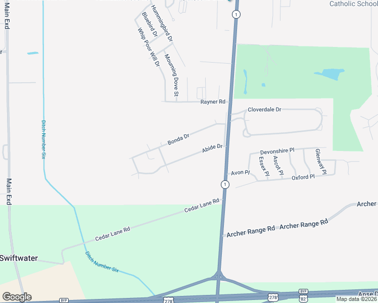 map of restaurants, bars, coffee shops, grocery stores, and more near 23 Abide Drive in Greenville