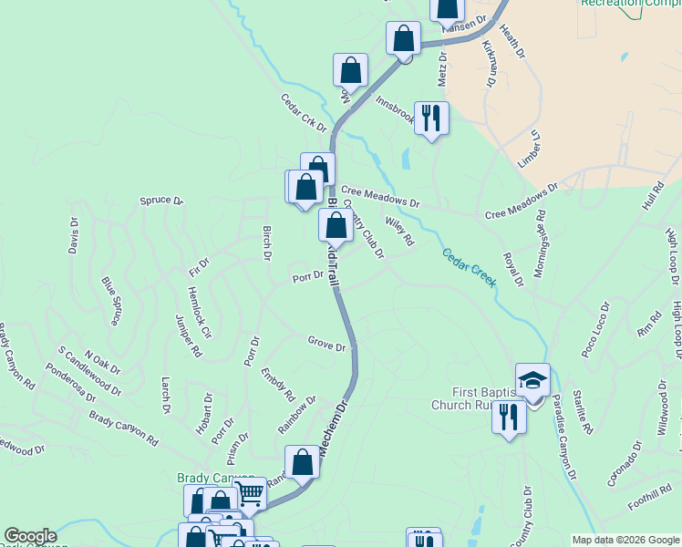 map of restaurants, bars, coffee shops, grocery stores, and more near 684 Mechem Dr in Ruidoso