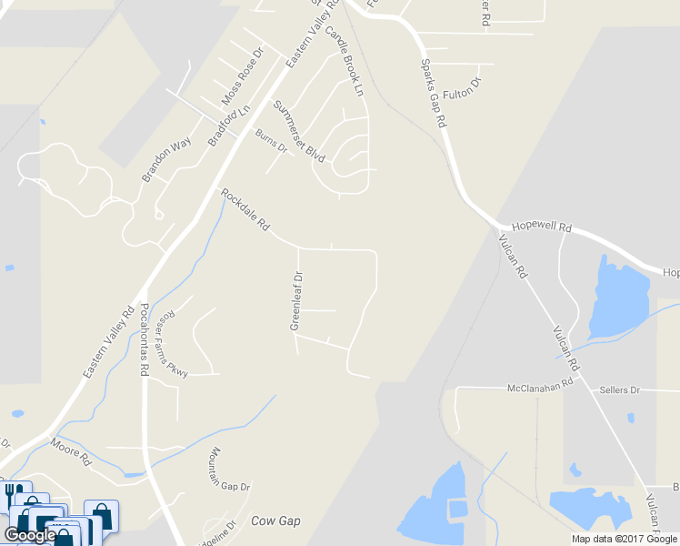 map of restaurants, bars, coffee shops, grocery stores, and more near 5701 Rockdale Road in Bessemer