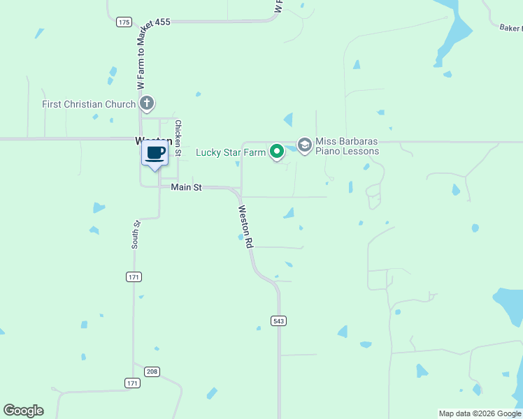 map of restaurants, bars, coffee shops, grocery stores, and more near 265 Weston Road in Celina