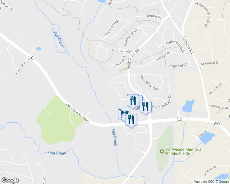 map of restaurants, bars, coffee shops, grocery stores, and more near 876 South Church Street in Thomaston