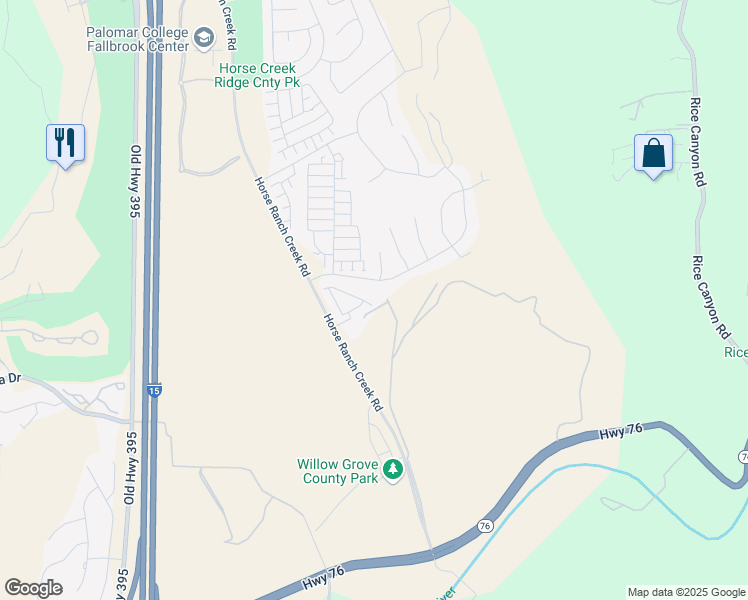 map of restaurants, bars, coffee shops, grocery stores, and more near 272 Hass Lane in Fallbrook