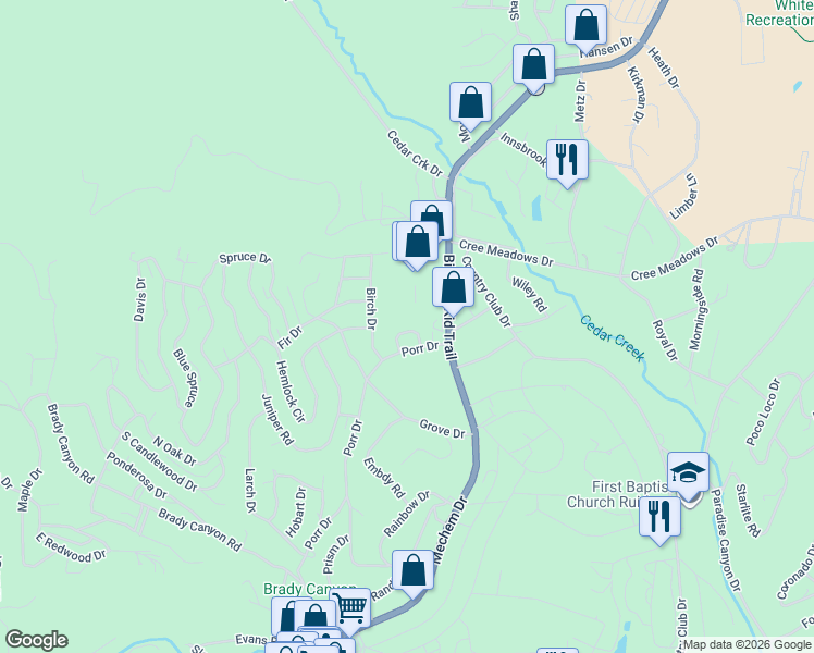 map of restaurants, bars, coffee shops, grocery stores, and more near 709 Mechem Drive in Ruidoso