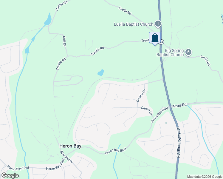 map of restaurants, bars, coffee shops, grocery stores, and more near 1909 Avondale Court in Locust Grove