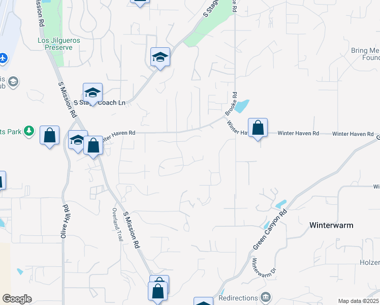 map of restaurants, bars, coffee shops, grocery stores, and more near 2507 Round Meadow Court in Fallbrook