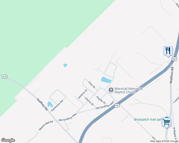 map of restaurants, bars, coffee shops, grocery stores, and more near 110 Pear Tree Drive in Eatonton