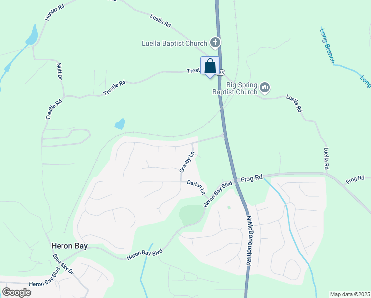 map of restaurants, bars, coffee shops, grocery stores, and more near 1461 Granby Lane in Locust Grove