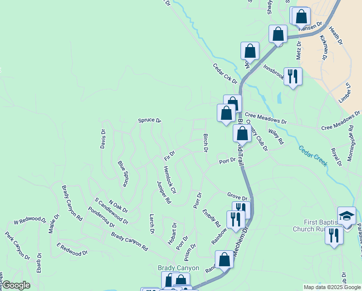 map of restaurants, bars, coffee shops, grocery stores, and more near 407 Grove Drive in Ruidoso