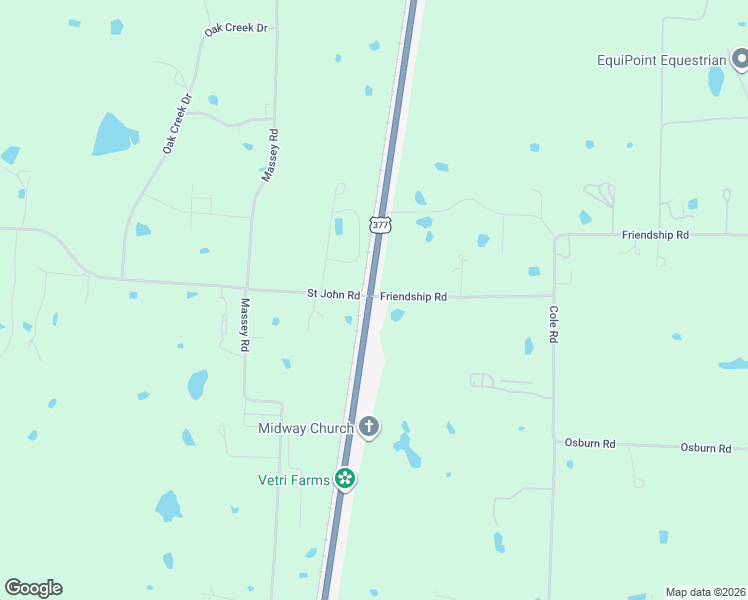 map of restaurants, bars, coffee shops, grocery stores, and more near 5-9 Friendship Road in Pilot Point