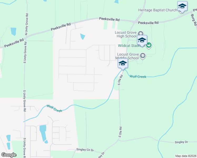 map of restaurants, bars, coffee shops, grocery stores, and more near in Locust Grove