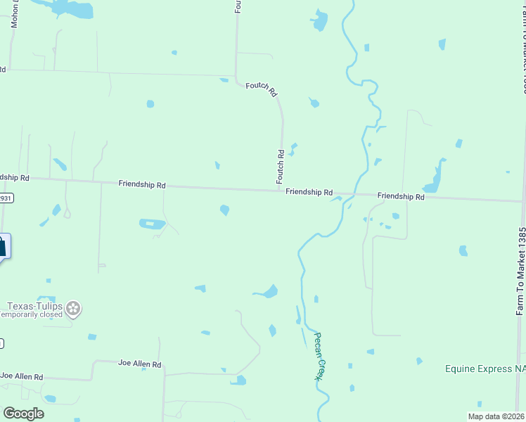 map of restaurants, bars, coffee shops, grocery stores, and more near 12592 Friendship Road in Pilot Point