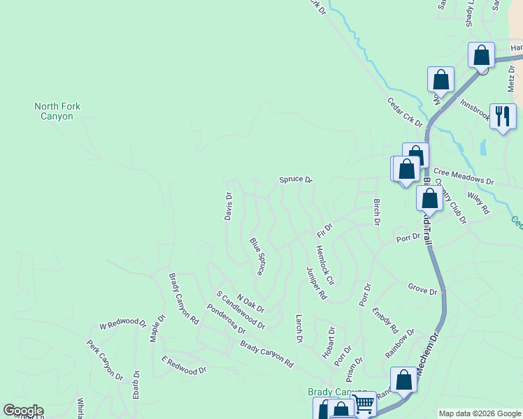 map of restaurants, bars, coffee shops, grocery stores, and more near 207-299 Blue Spruce Dr in Ruidoso
