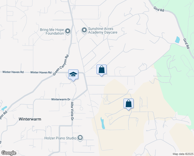 map of restaurants, bars, coffee shops, grocery stores, and more near 2163 Gracey Lane in Fallbrook