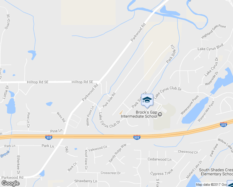 map of restaurants, bars, coffee shops, grocery stores, and more near 5672 Park Side Road in Hoover