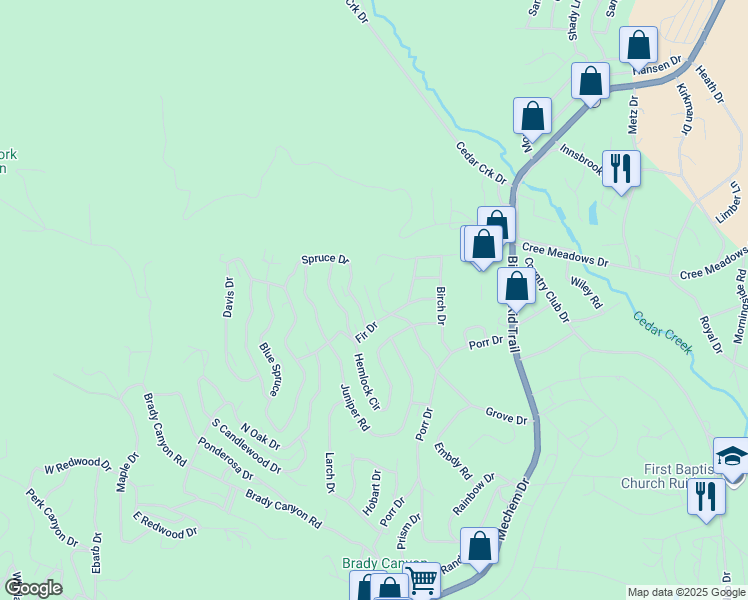 map of restaurants, bars, coffee shops, grocery stores, and more near 407 Grove Drive in Ruidoso