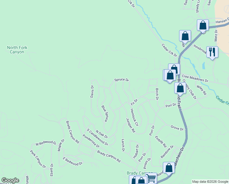 map of restaurants, bars, coffee shops, grocery stores, and more near 219 Juniper Road in Ruidoso