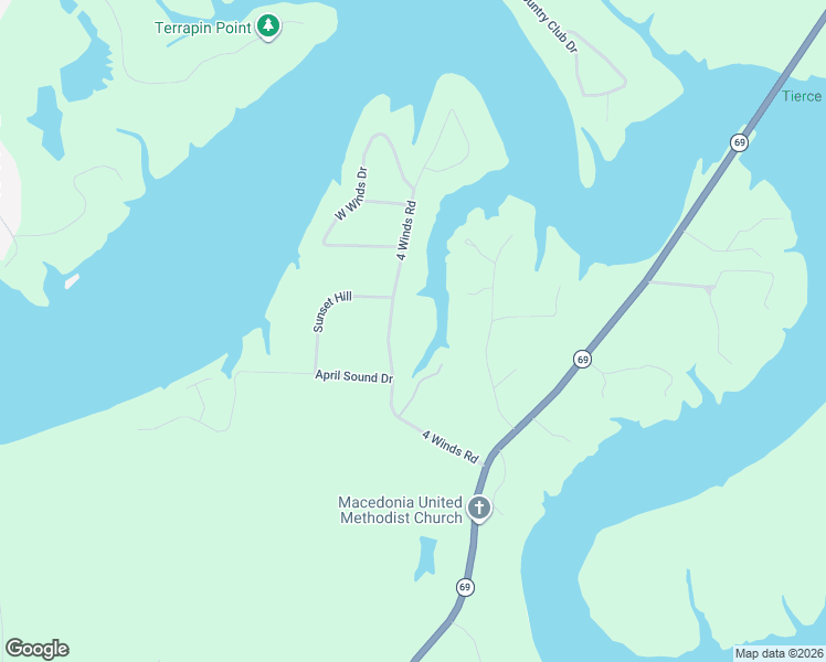 map of restaurants, bars, coffee shops, grocery stores, and more near 15083 4 Winds Road in Northport