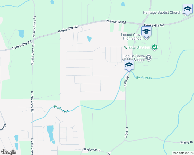 map of restaurants, bars, coffee shops, grocery stores, and more near in Locust Grove